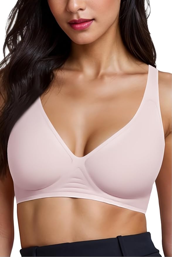 Gailife Deep V Bras for Women No Underwire Wireless Push Up Bra Seamless Plunge Bralette Comfort Supportive Bra Full Coverage
